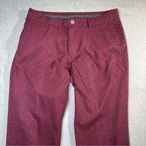 Bonobos Men’s Performance Link Golf Pant Wine Maroon Slim Straight 32x34